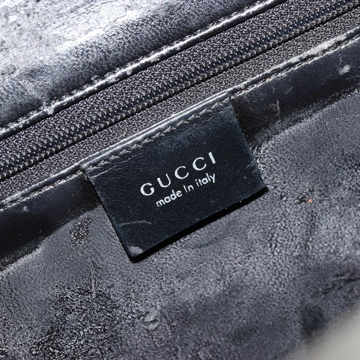 GUCCI Shoulder Bag Leather Black Silver 001 3038 Auth 178252