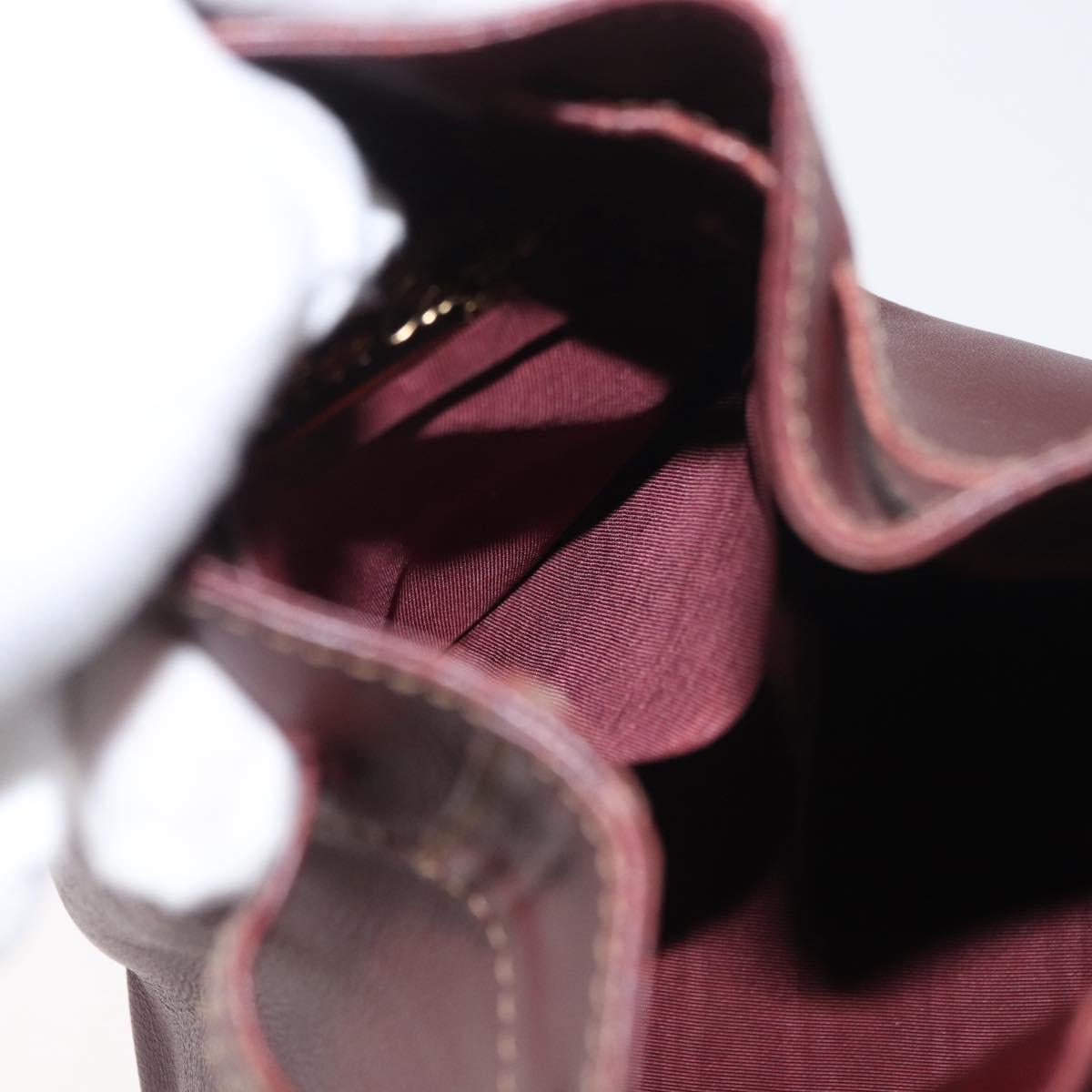 CARTIER Must Line Purse Shoulder Bag Leather Bordeaux Gold Auth 178254
