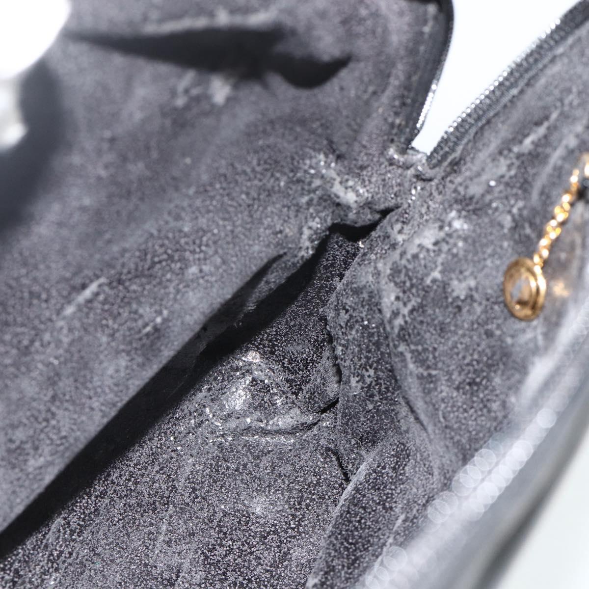 GUCCI Bamboo Hand Bag Leather Black Gold Auth 178255