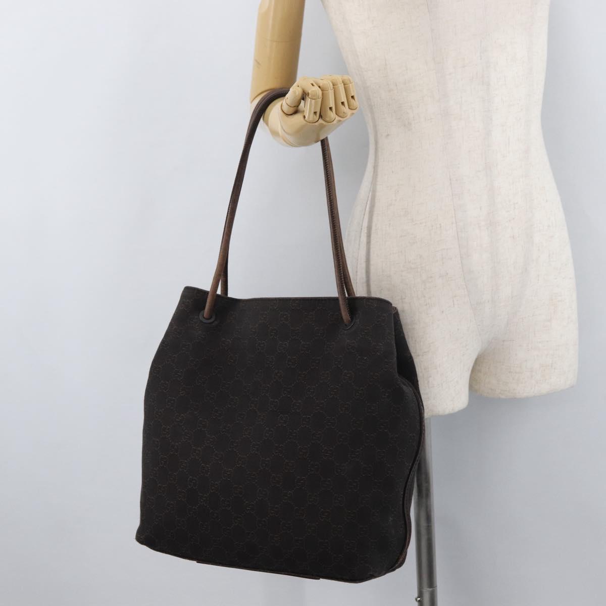 GUCCI GG Canvas Shoulder Bag Brown 101341 Auth 178264