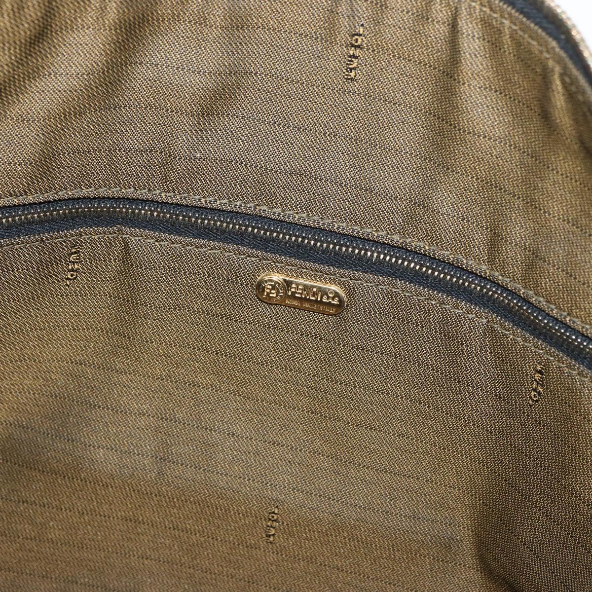 FENDI Zucca Canvas Hand Bag Black Brown Auth 178271A