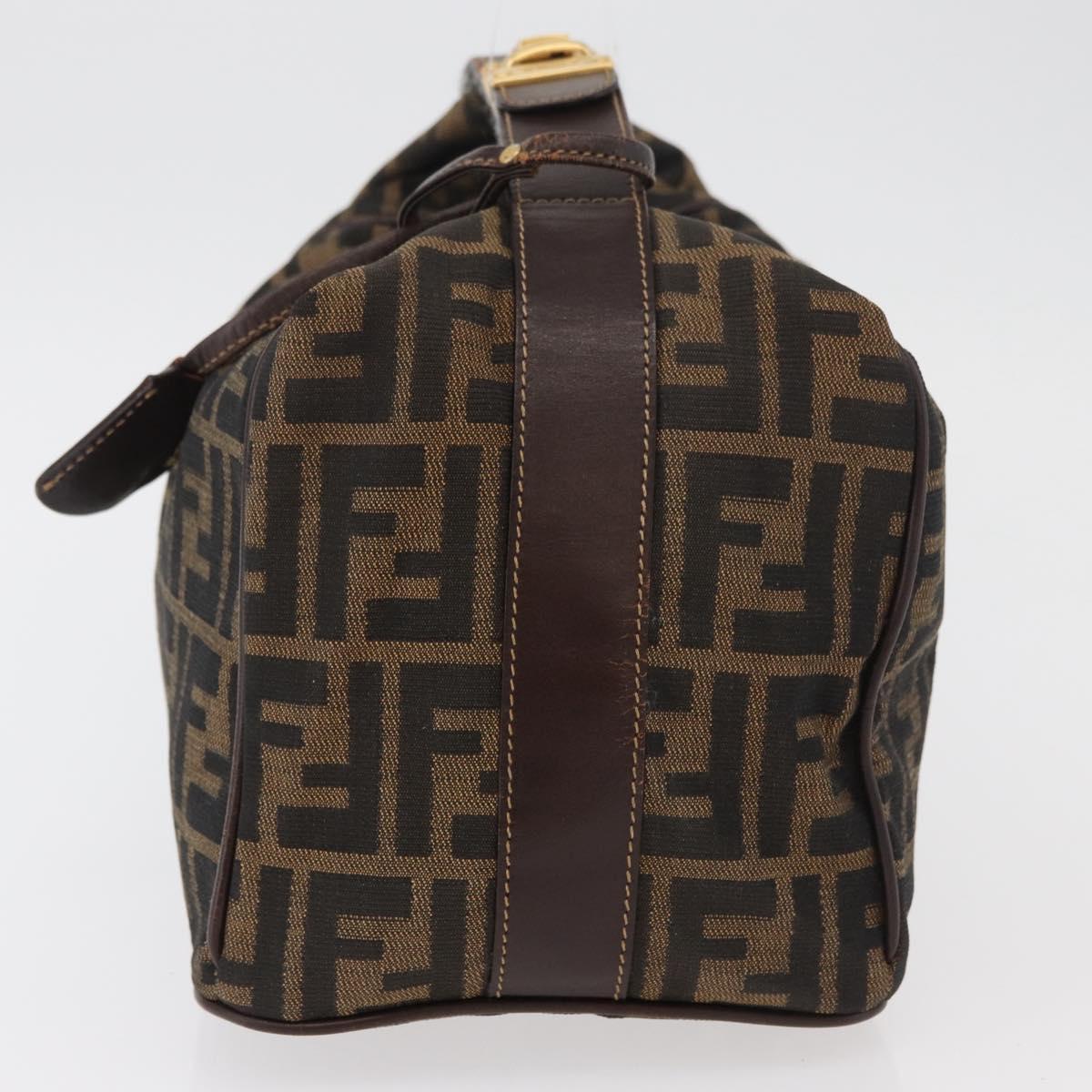 FENDI Zucca Canvas Hand Bag Black Brown Auth 178271A
