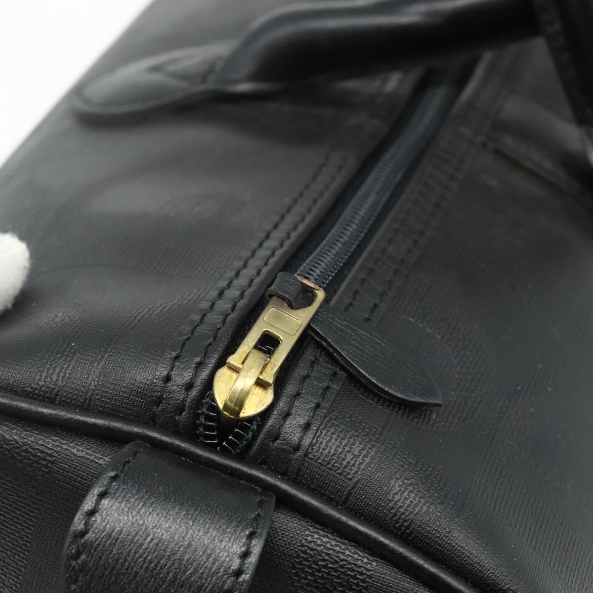 Christian Dior Trotter Canvas Boston Bag PVC Black Gold Auth 178277A