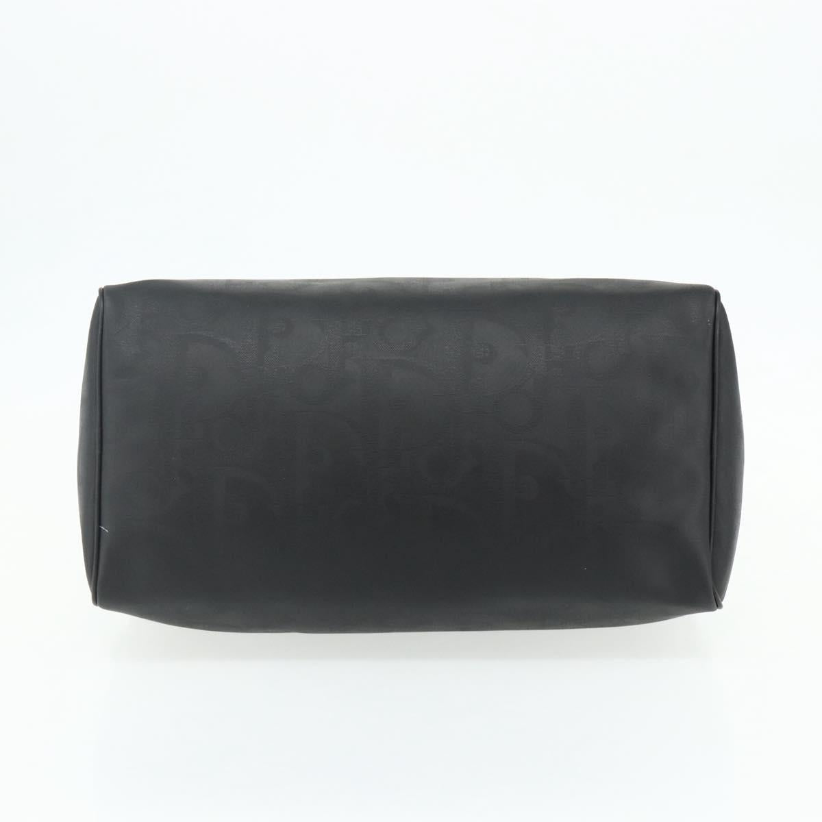 Christian Dior Trotter Canvas Boston Bag PVC Black Gold Auth 178277A