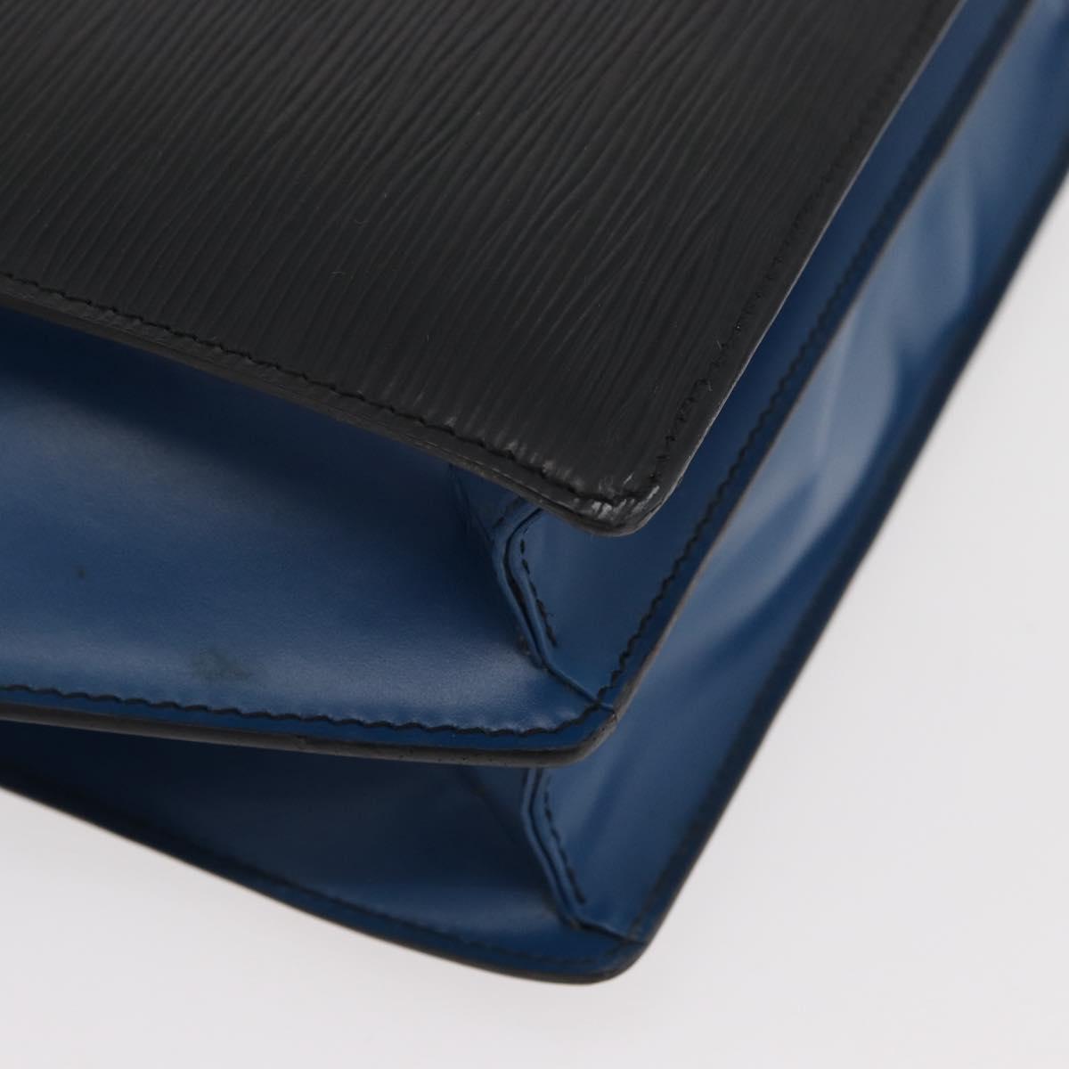 LOUIS VUITTON Epi Bicolor Varenne Hand Bag Black Blue M52385 LV Auth 178287