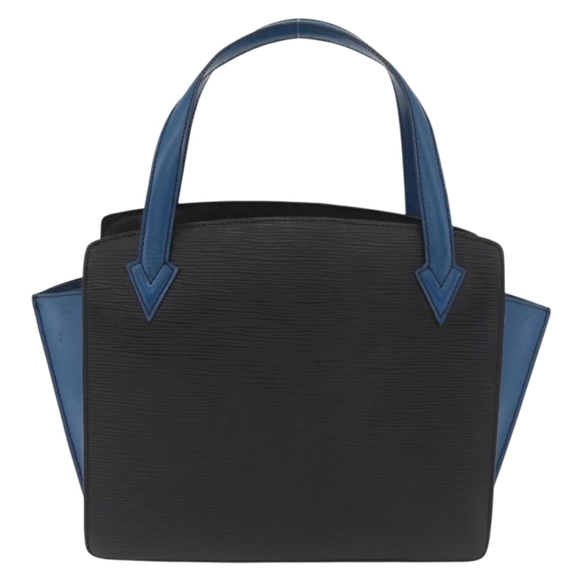 LOUIS VUITTON Epi Bicolor Varenne Hand Bag Black Blue M52385 LV Auth 178287