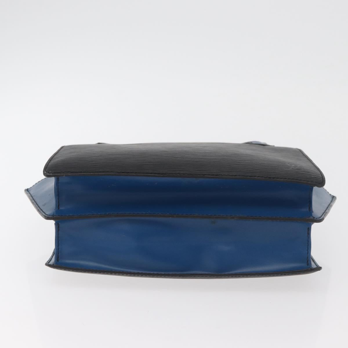 LOUIS VUITTON Epi Bicolor Varenne Hand Bag Black Blue M52385 LV Auth 178287