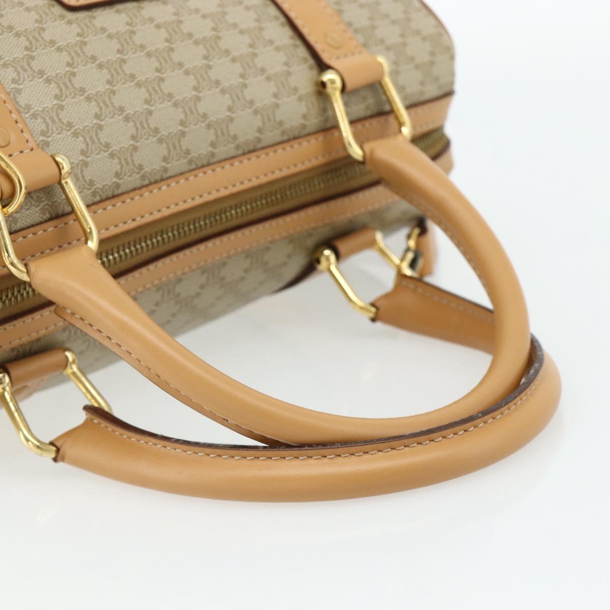 CELINE Macadam Canvas Hand Bag PVC 2way Beige Gold Auth 178288A