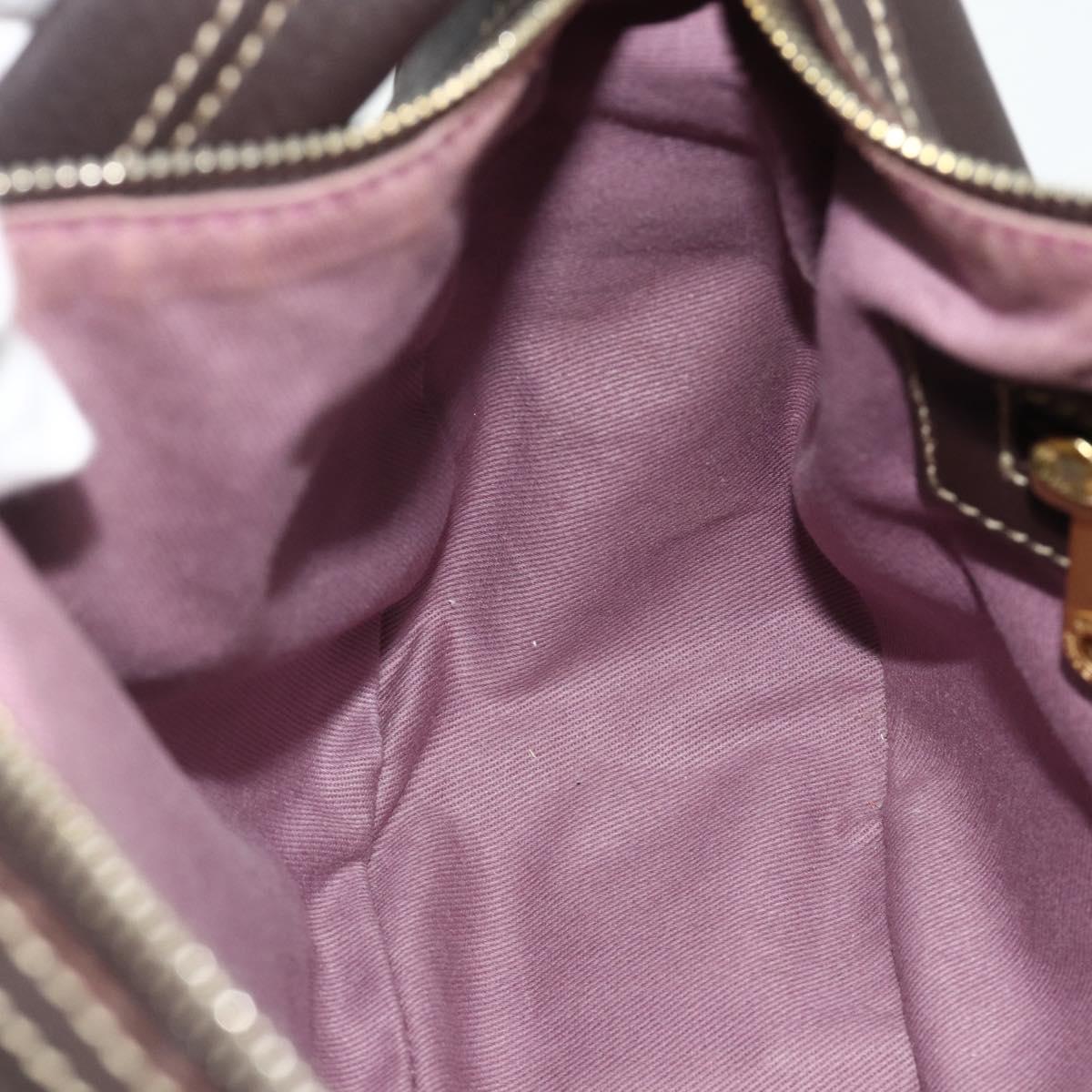 BALLY Shoulder Bag Leather Brown Gold Auth 178289A
