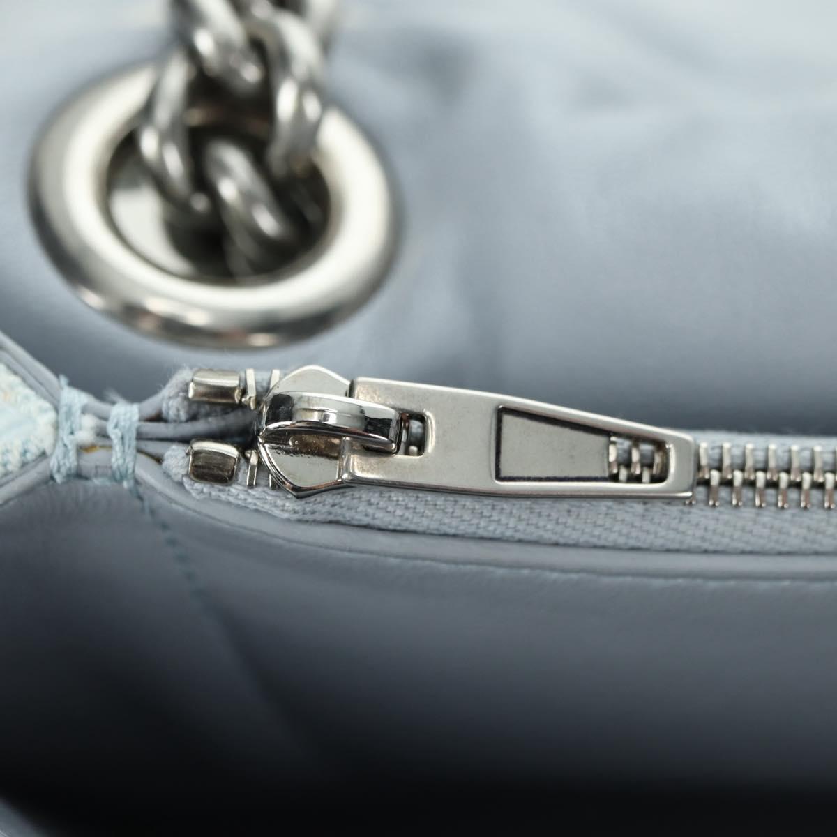 BALENCIAGA Chain Crash Shoulder Bag Denim Blue Silver 716393 Auth 178295SAM