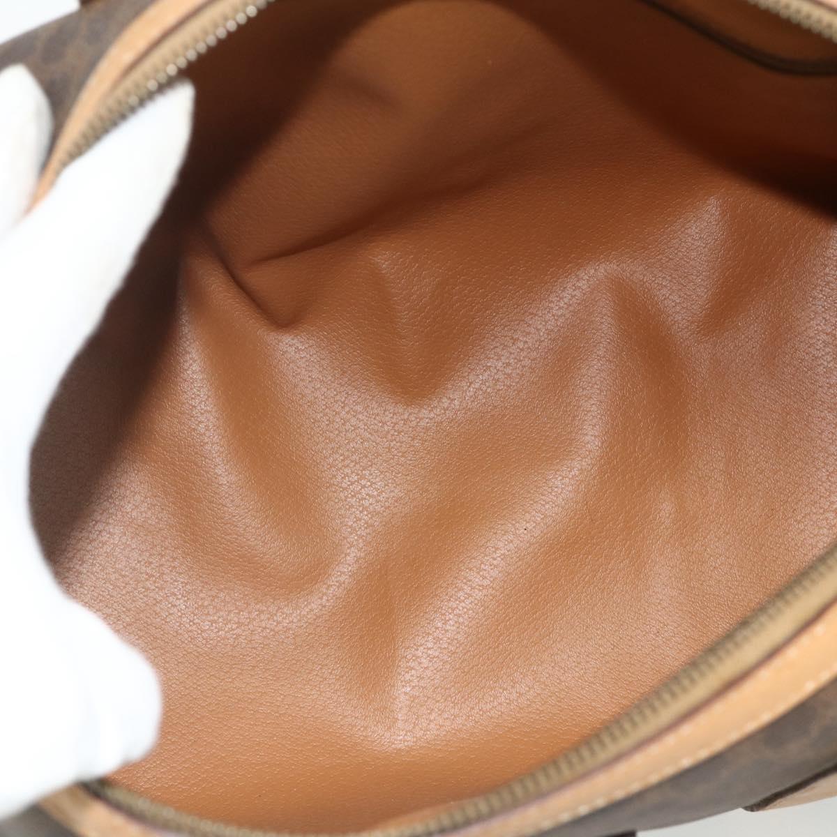 CELINE Macadam Canvas Hand Bag PVC Leather Brown Gold Auth 178304A