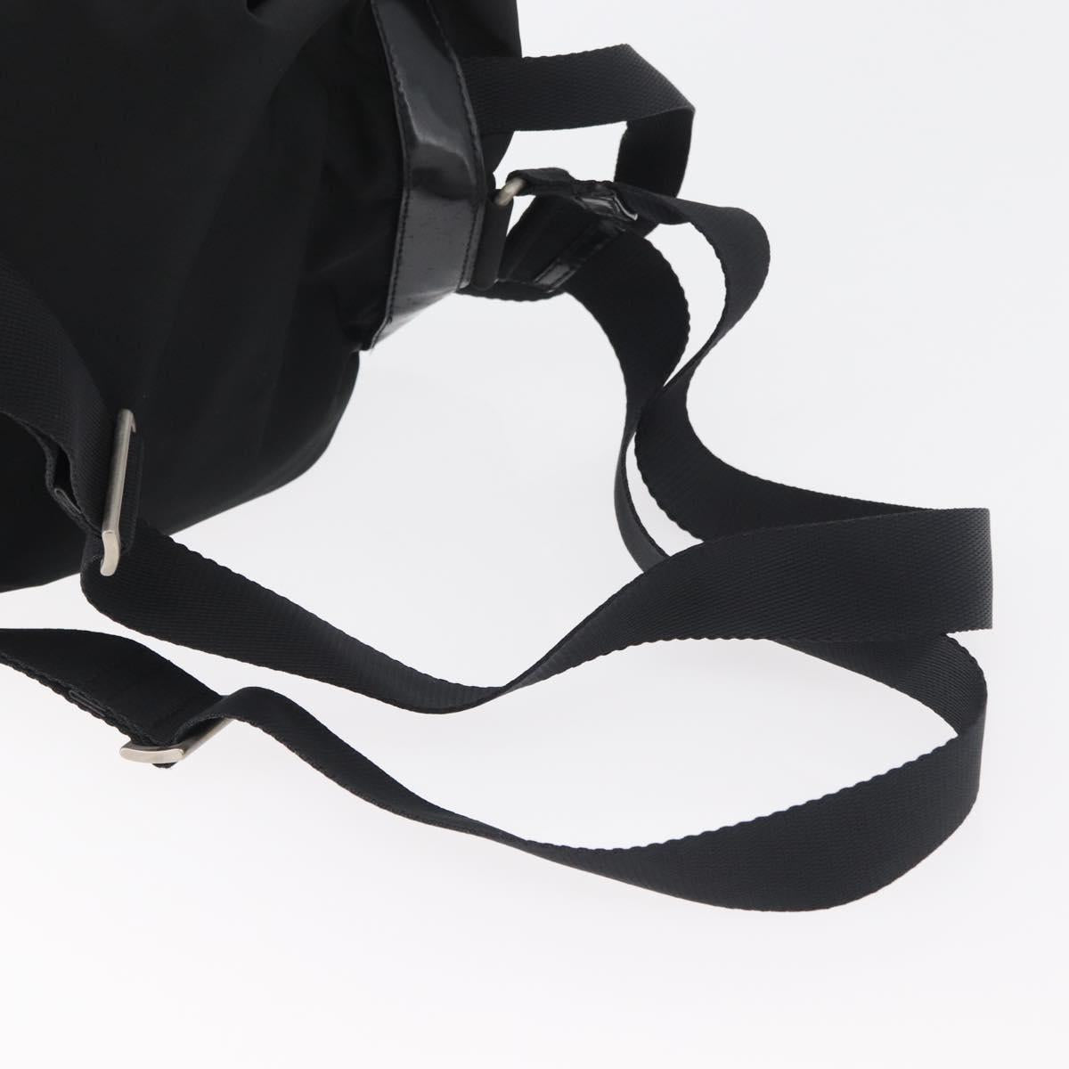 PRADA Backpack Nylon Black Silver Auth 178309