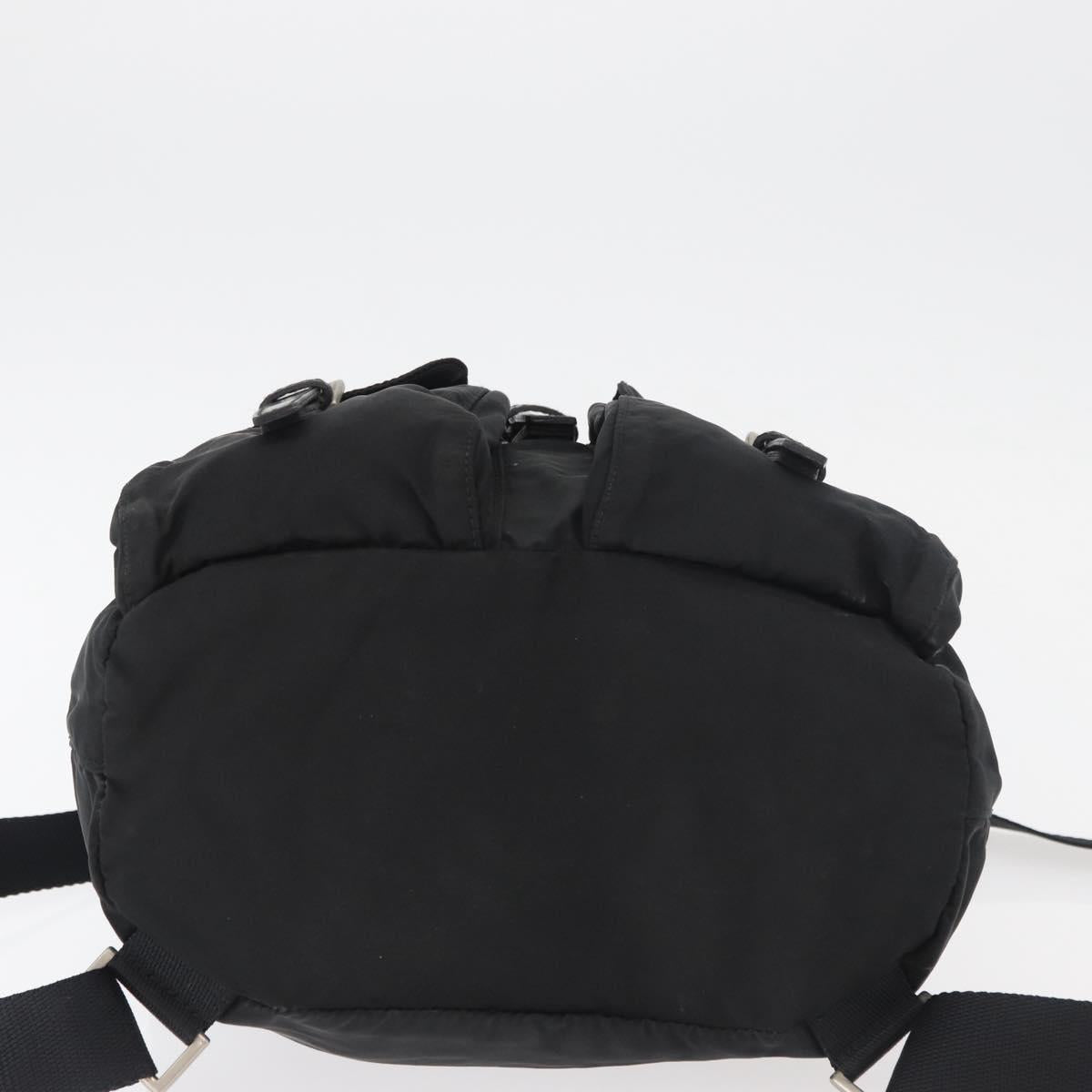 PRADA Backpack Nylon Black Silver Auth 178309