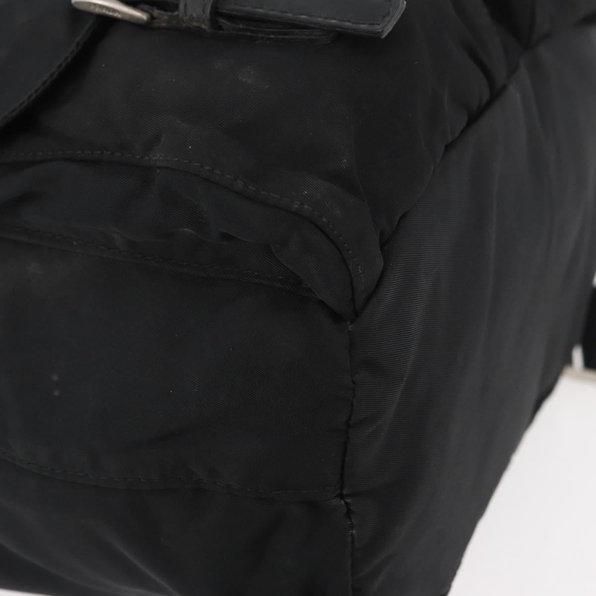 PRADA Backpack Nylon Black Silver Auth 178309