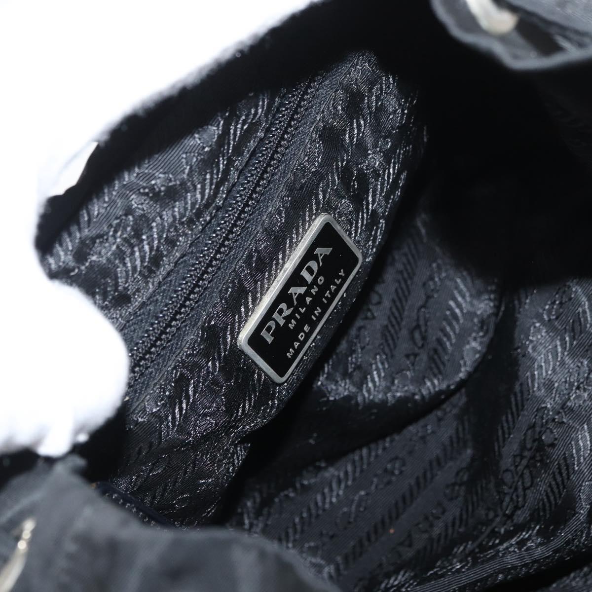 PRADA Backpack Nylon Black Silver Auth 178309