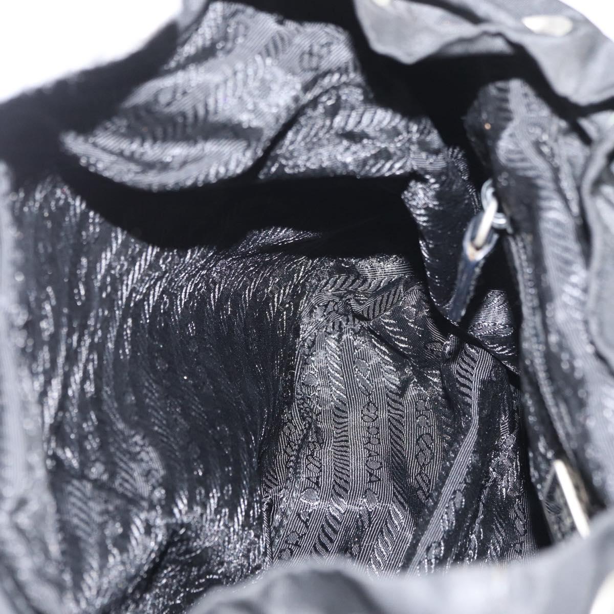 PRADA Backpack Nylon Black Silver Auth 178309