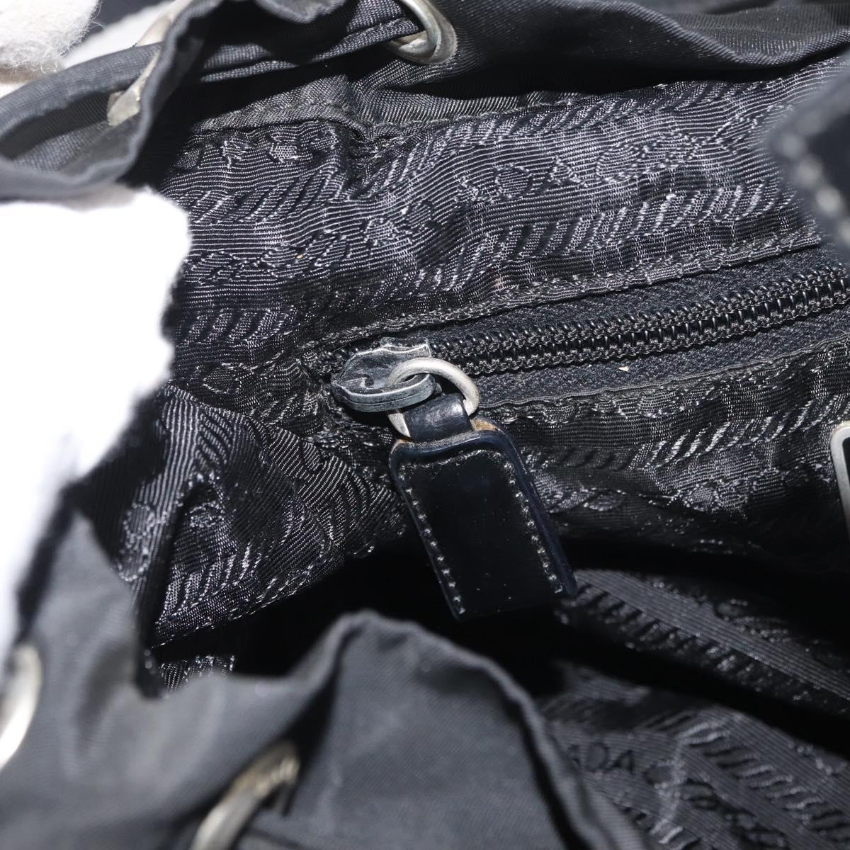 PRADA Backpack Nylon Black Silver Auth 178309