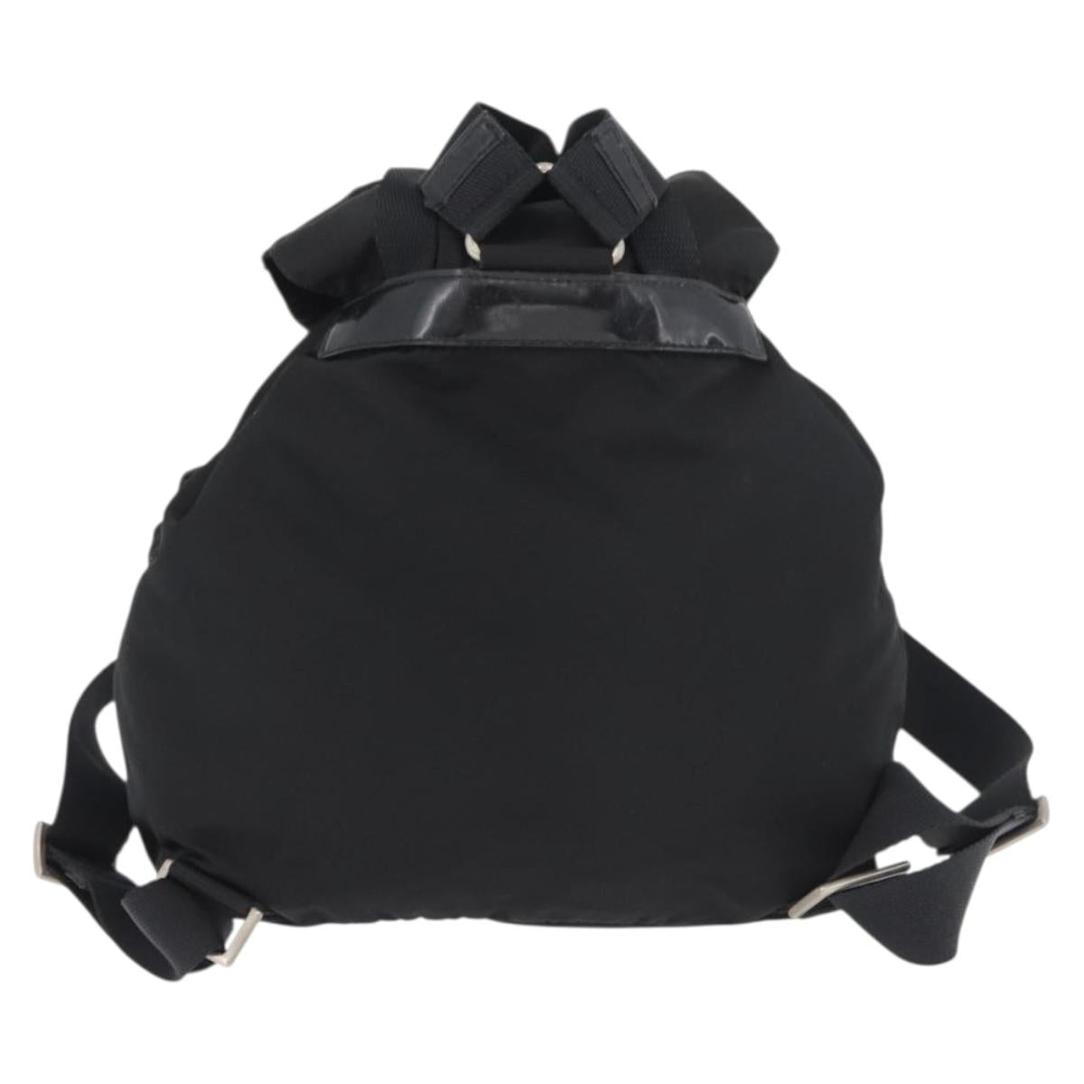 PRADA Backpack Nylon Black Silver Auth 178309