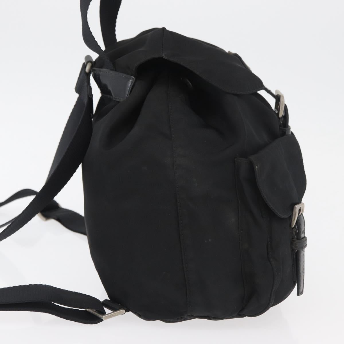 PRADA Backpack Nylon Black Silver Auth 178309