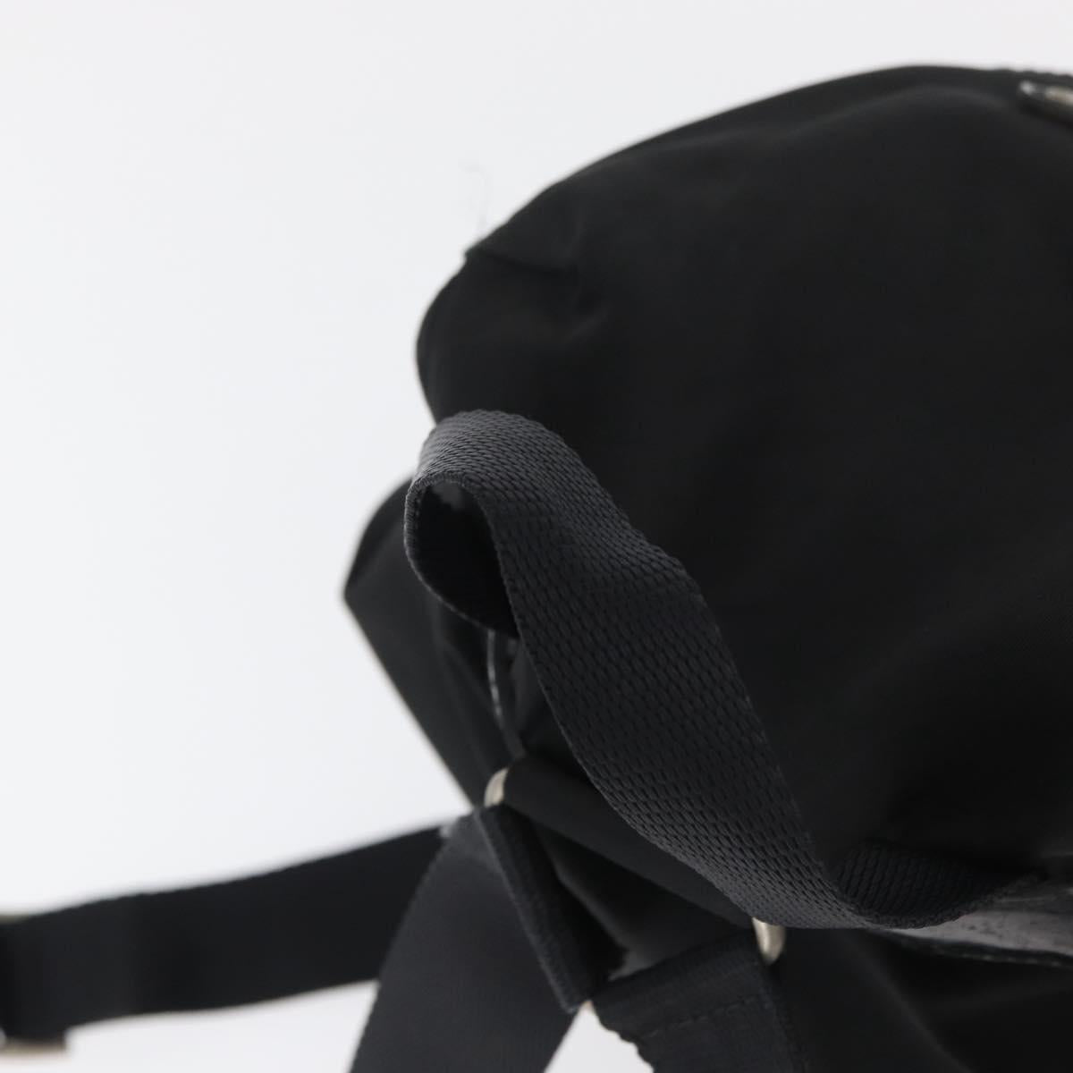 PRADA Backpack Nylon Black Silver Auth 178309