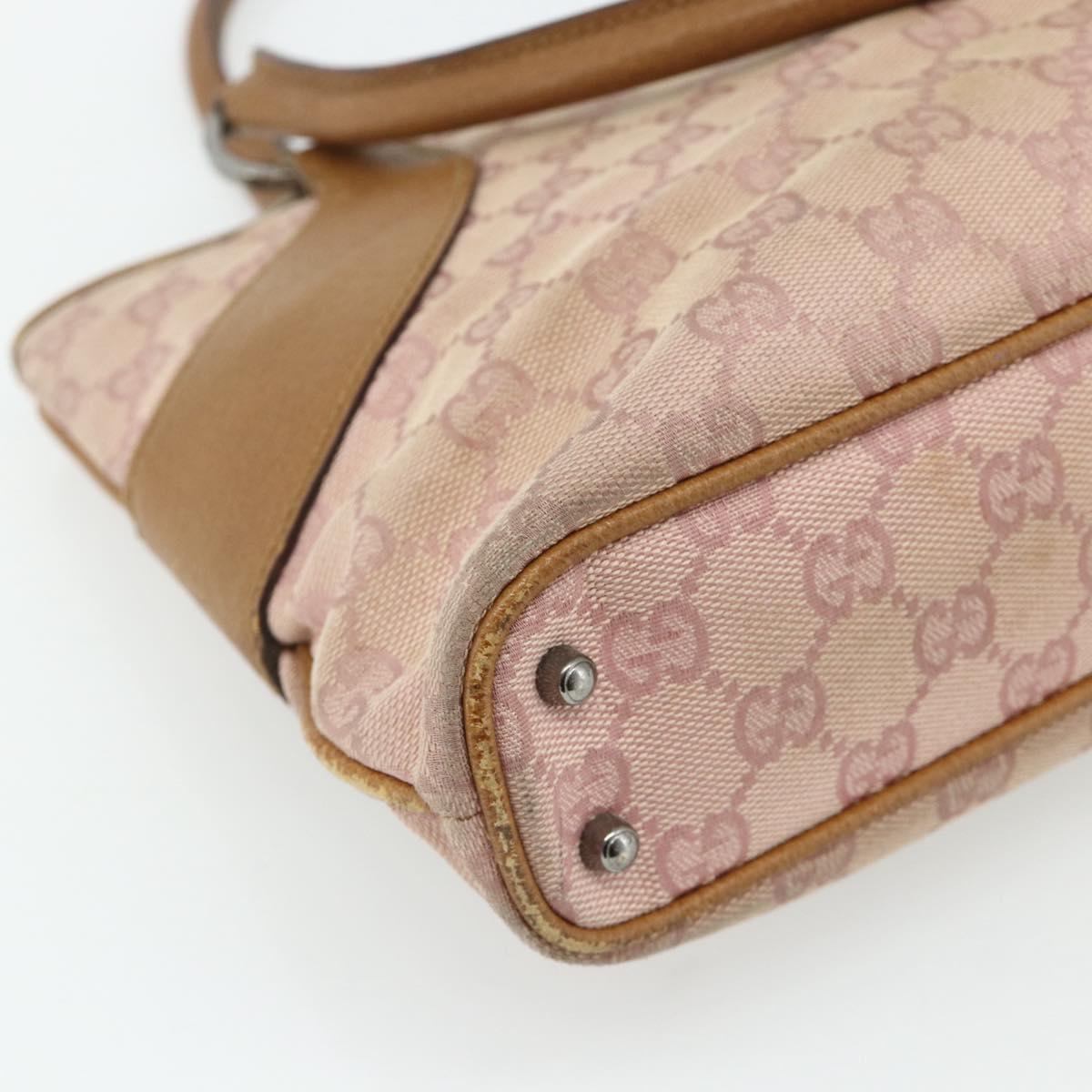 GUCCI GG Canvas Tote Bag Pink Silver 113015 Auth 178312