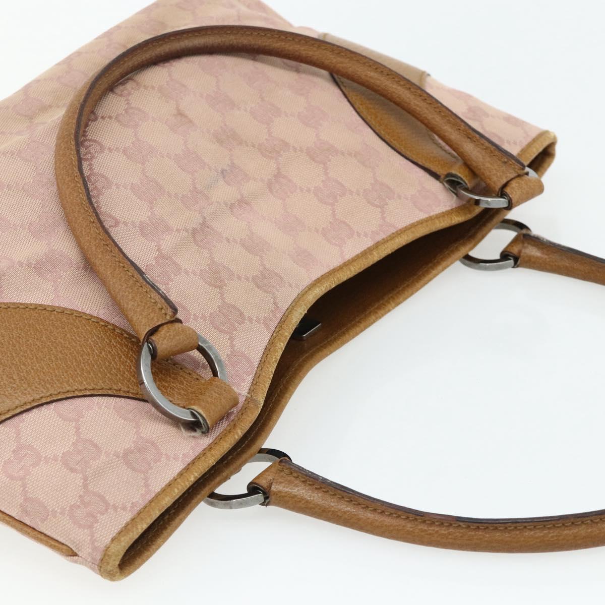 GUCCI GG Canvas Tote Bag Pink Silver 113015 Auth 178312