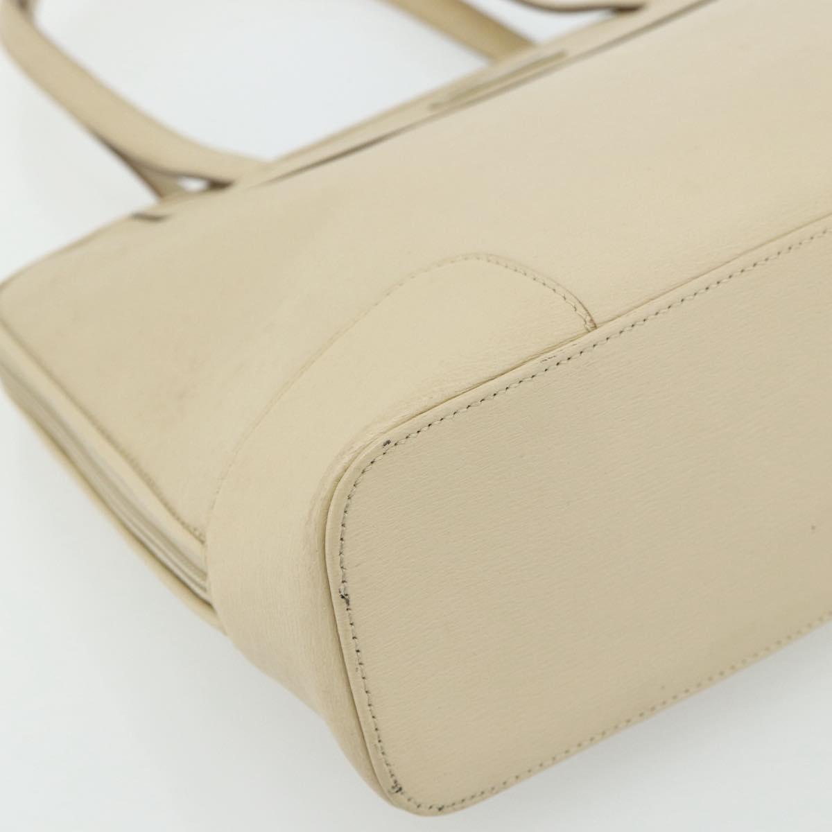 GUCCI Tote Bag Leather Beige Silver 002 1122 2684 Auth 178316