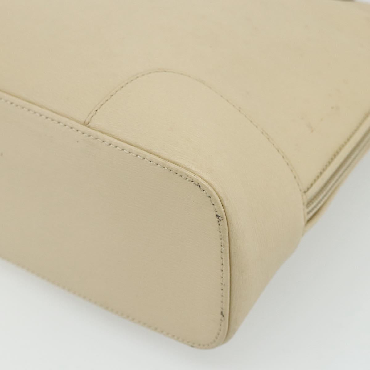 GUCCI Tote Bag Leather Beige Silver 002 1122 2684 Auth 178316