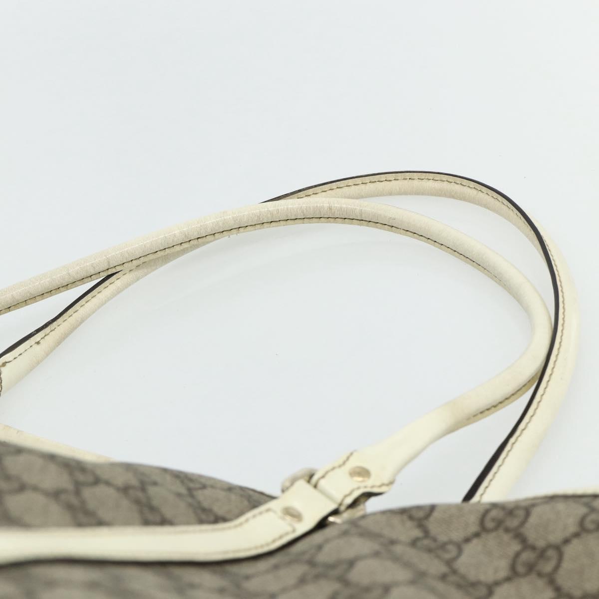 GUCCI GG Supreme Tote Bag PVC Beige Silver 197954 Auth 178317