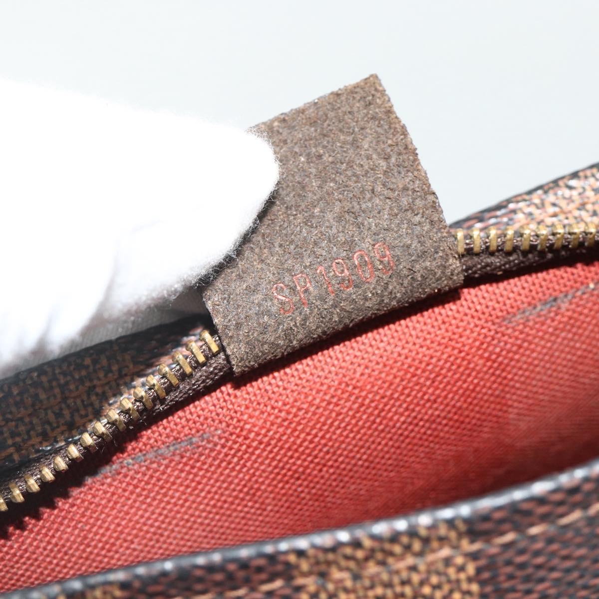 LOUIS VUITTON Damier Ebene Trousse Makeup Pouch N51982 LV Auth 178322A