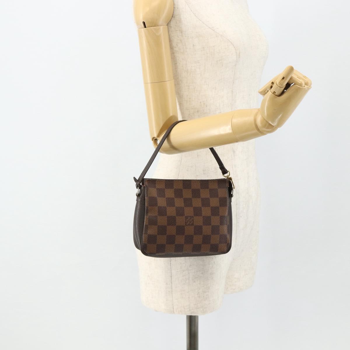 LOUIS VUITTON Damier Ebene Trousse Makeup Pouch N51982 LV Auth 178322A