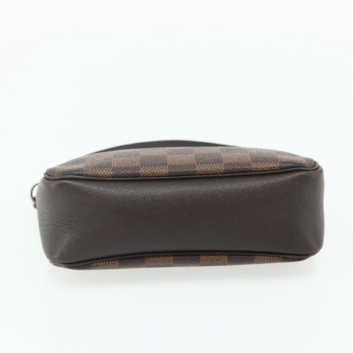 LOUIS VUITTON Damier Ebene Trousse Makeup Pouch N51982 LV Auth 178322A