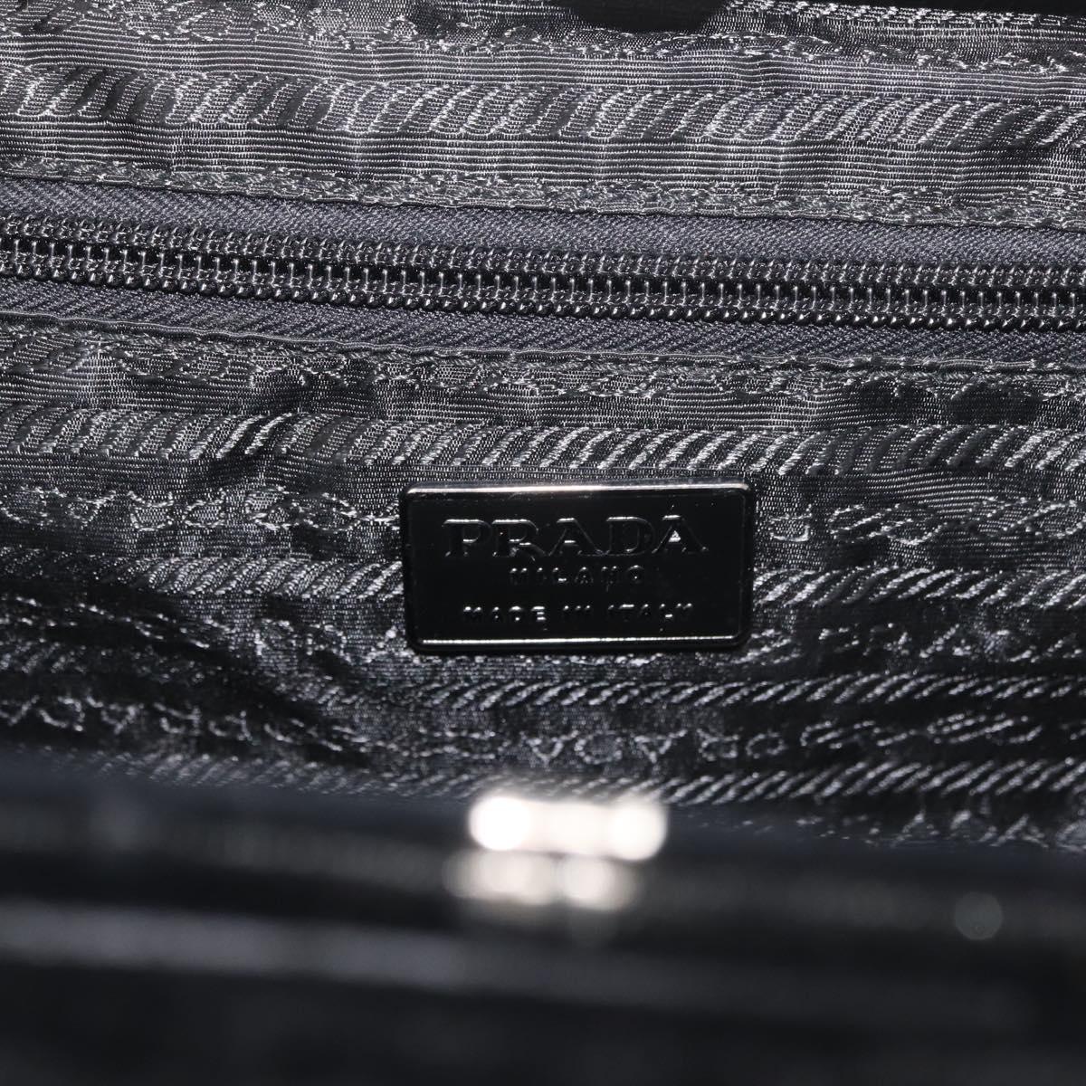 PRADA Hand Bag Velor Black Auth 178324