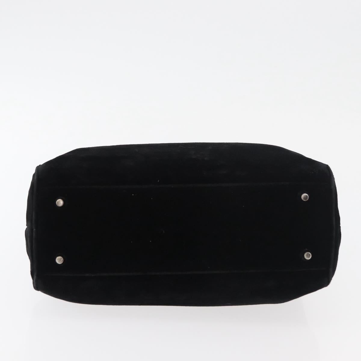 PRADA Hand Bag Velor Black Auth 178324