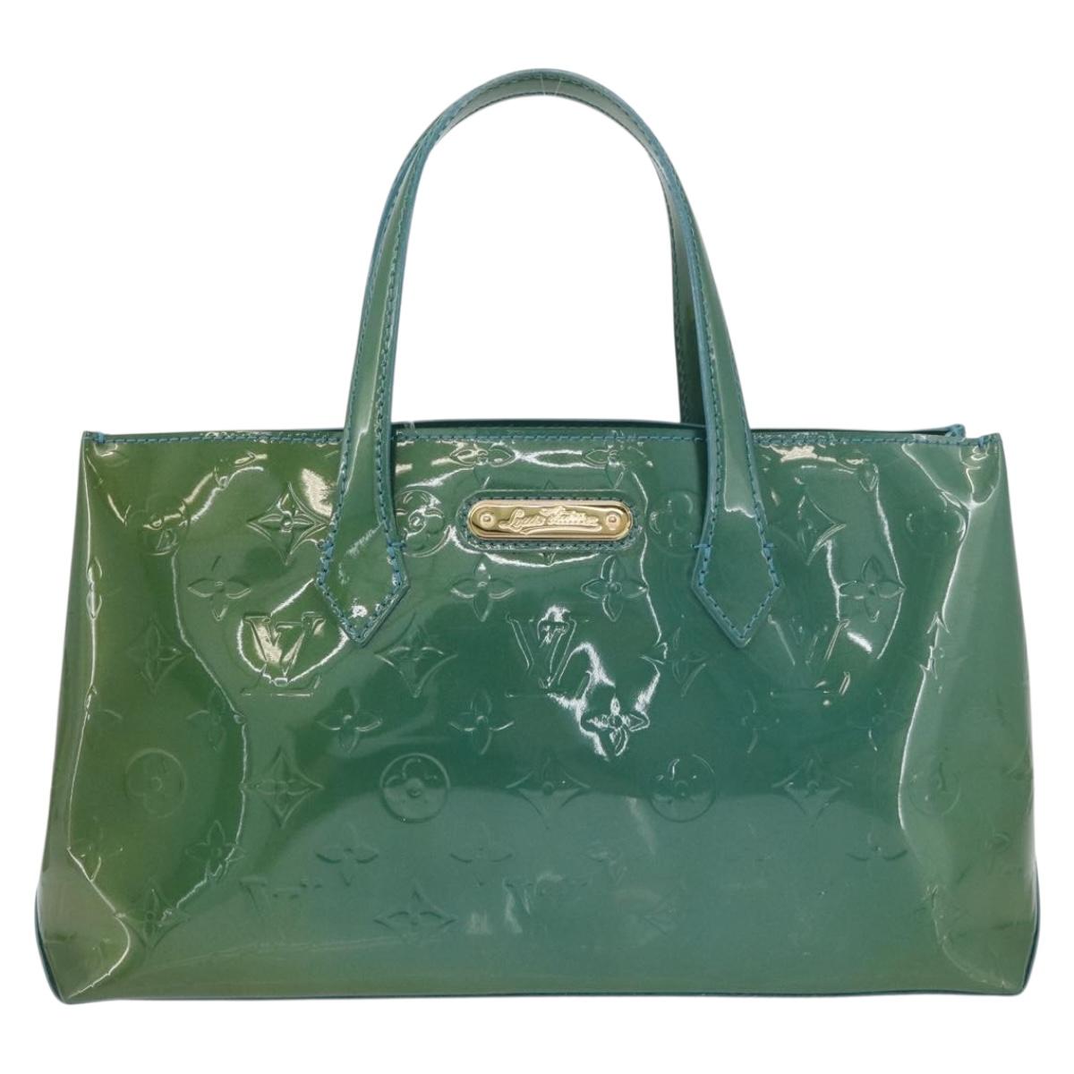 LOUIS VUITTON Monogram Vernis Wilshire PM Bag Blue Galatic M93646 Auth 178336A