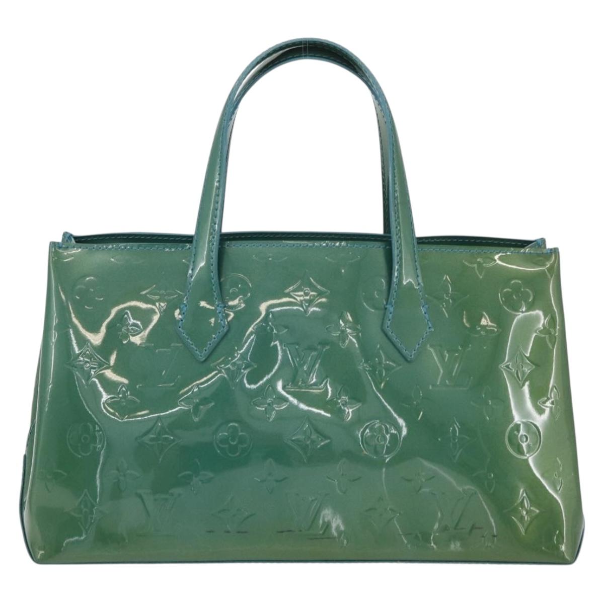 LOUIS VUITTON Monogram Vernis Wilshire PM Bag Blue Galatic M93646 Auth 178336A