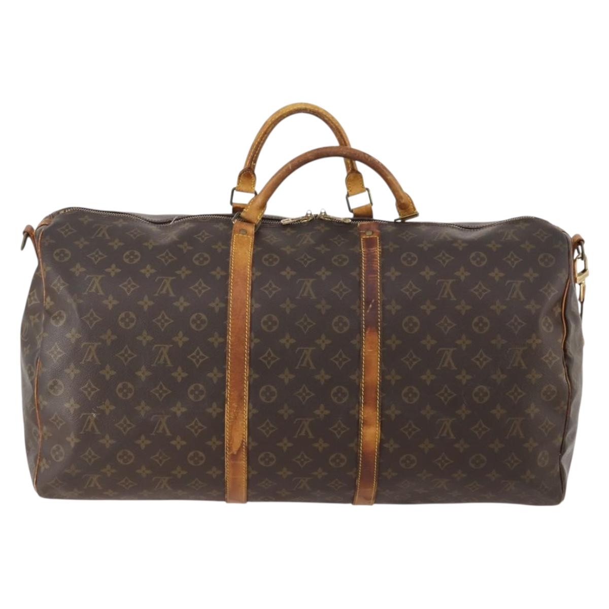 LOUIS VUITTON Monogram Keepall Bandouliere 60 Boston Bag M41412 LV Auth 178341