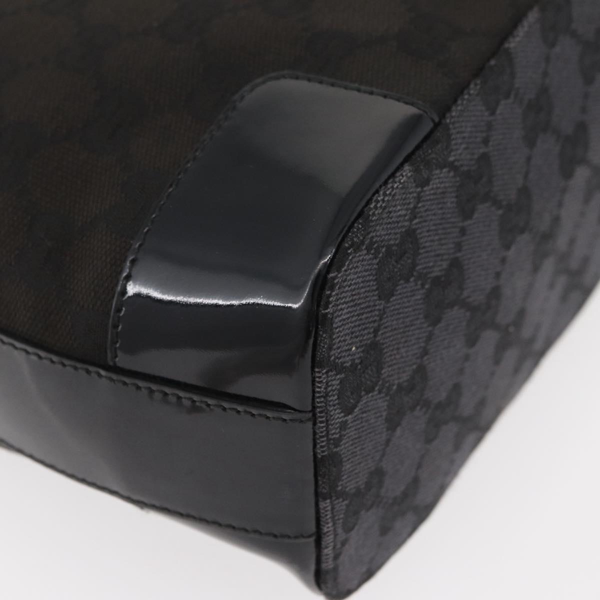GUCCI GG Canvas Shoulder Bag Black Gold 001 4204 3444 Auth 178366A