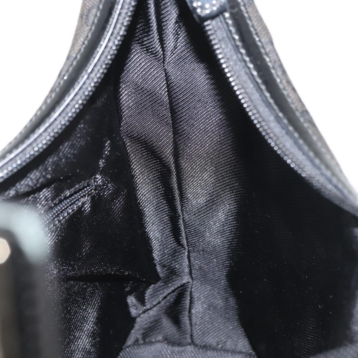 GUCCI GG Canvas Shoulder Bag Black Gold 001 4204 3444 Auth 178366A