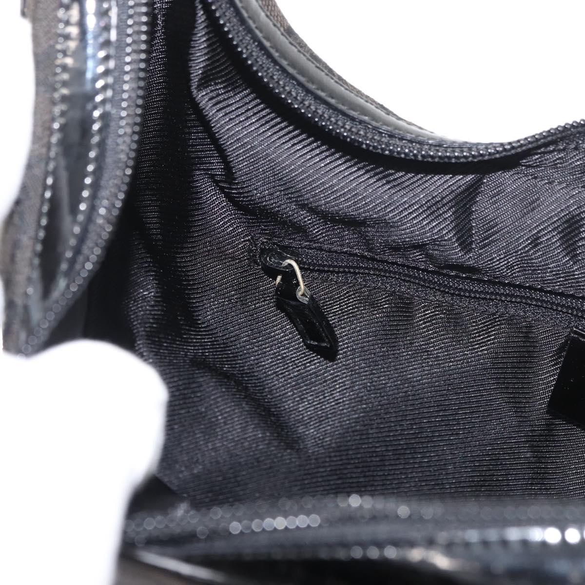 GUCCI GG Canvas Shoulder Bag Black Gold 001 4204 3444 Auth 178366A