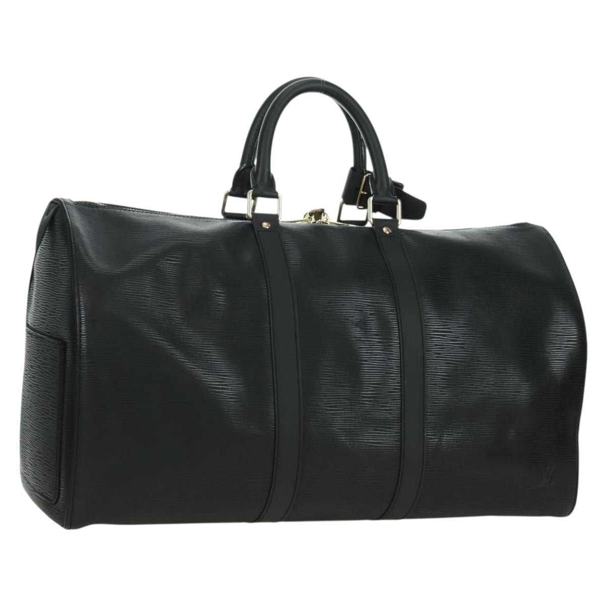 LOUIS VUITTON Epi Keepall 45 Boston Bag Black M42972 LV Auth 178370SAV