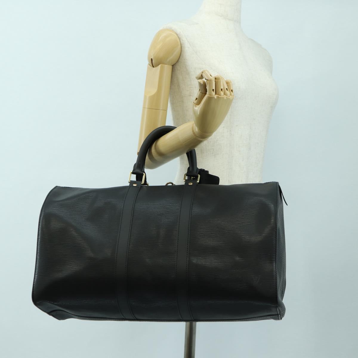 LOUIS VUITTON Epi Keepall 45 Boston Bag Black M42972 LV Auth 178370SAV