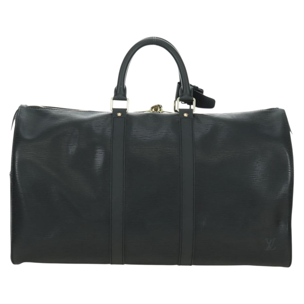 LOUIS VUITTON Epi Keepall 45 Boston Bag Black M42972 LV Auth 178370SAV