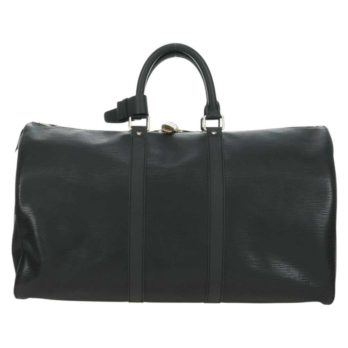 LOUIS VUITTON Epi Keepall 45 Boston Bag Black M42972 LV Auth 178370SAV