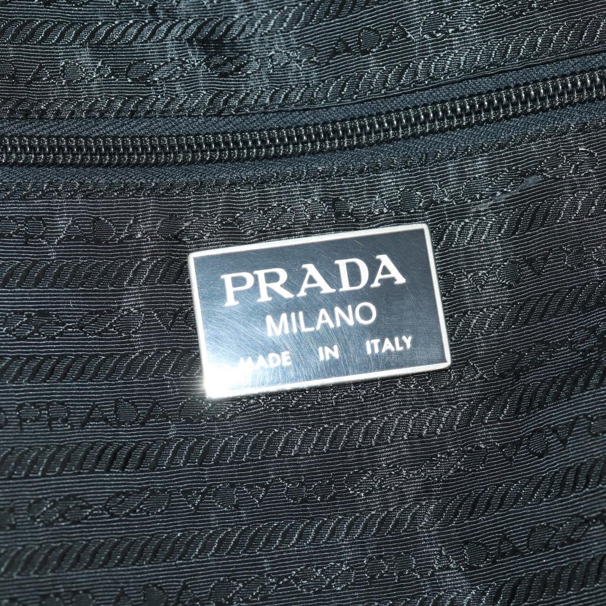 PRADA Boston Bag Nylon 2way Black Silver Auth 178374