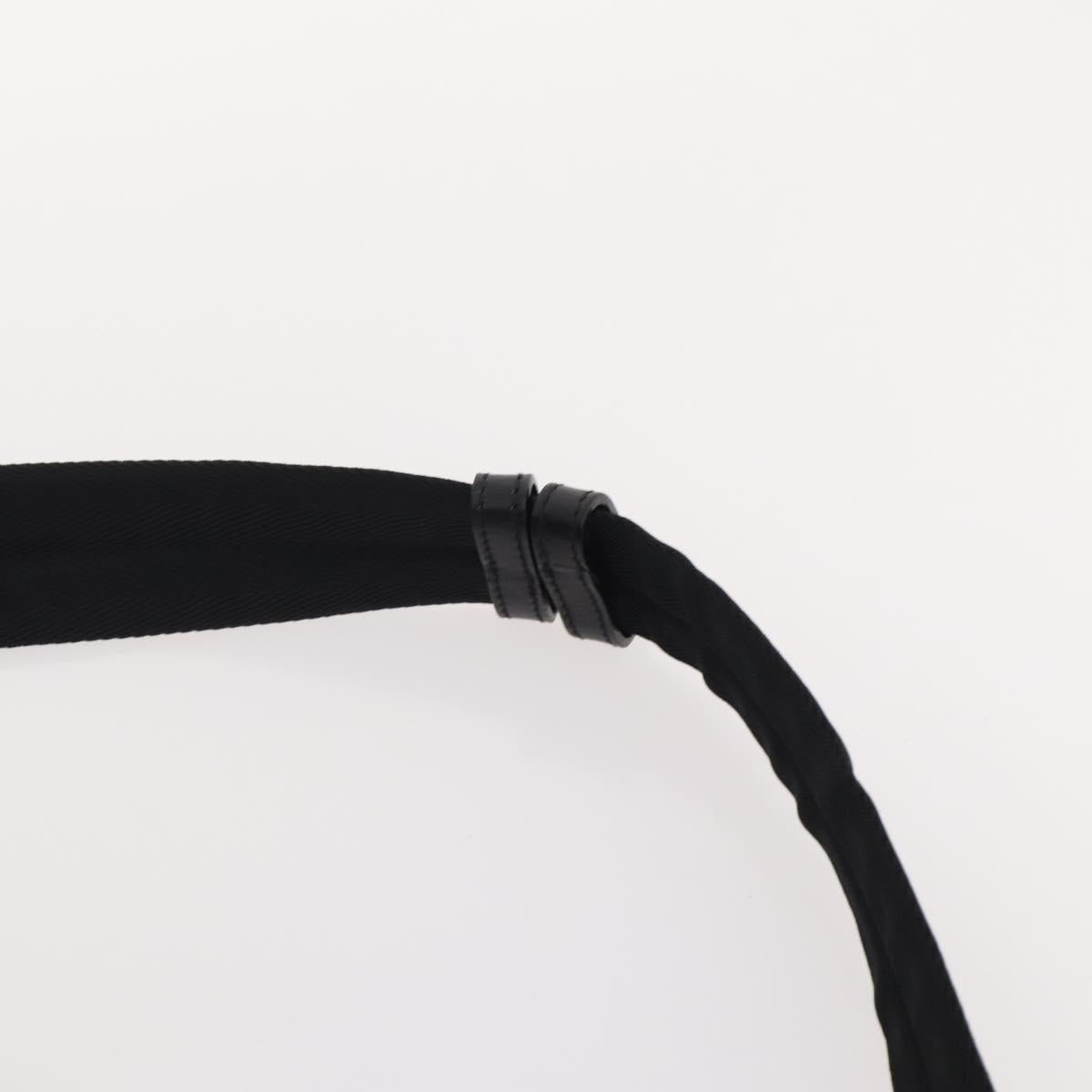 PRADA Boston Bag Nylon 2way Black Silver Auth 178374