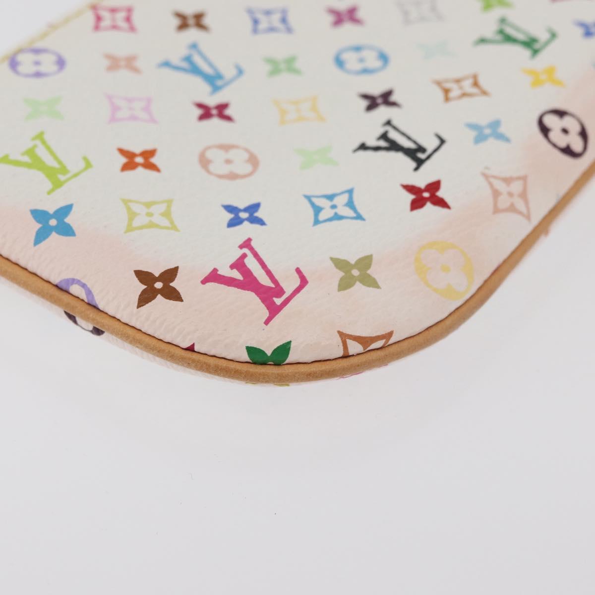 LOUIS VUITTON Monogram Multicolor Pochette MM Pouch White M60028 LV Auth 178378A
