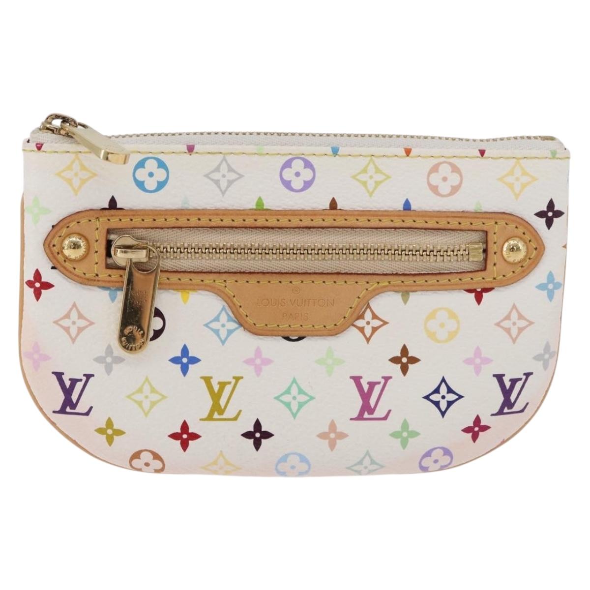 LOUIS VUITTON Monogram Multicolor Pochette MM Pouch White M60028 LV Auth 178378A