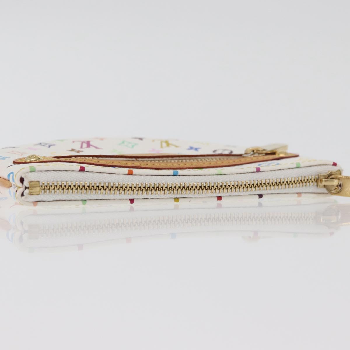 LOUIS VUITTON Monogram Multicolor Pochette MM Pouch White M60028 LV Auth 178378A