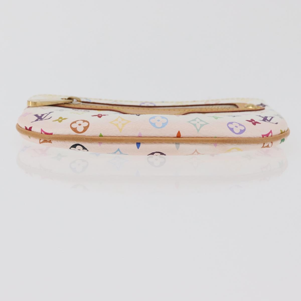 LOUIS VUITTON Monogram Multicolor Pochette MM Pouch White M60028 LV Auth 178378A